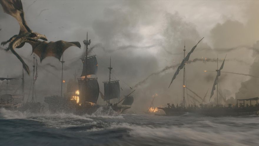 Imagen de la batalla del Gaznate en el episodio 1 de la temporada 3 de 'La casa del dragón'