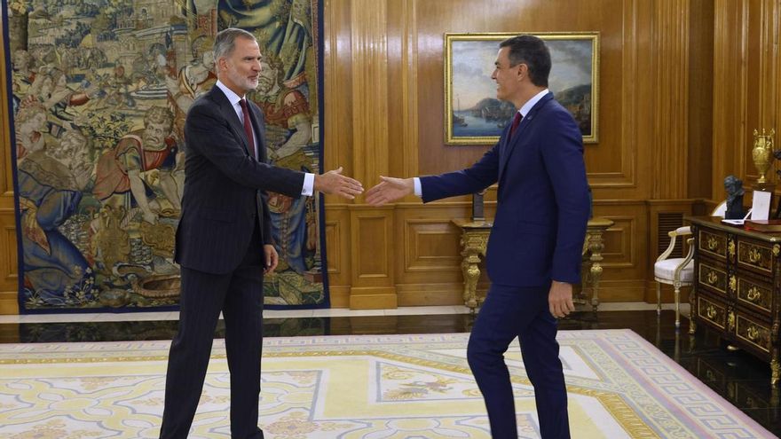 Felipe VI recibe a Pedro Sánchez en el marco de la ronda de contactos para designar nuevo candidato al Gobierno de España