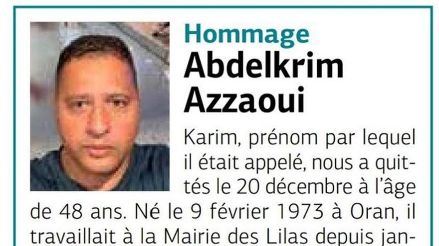 Fragmento de la necrológica de Karim Azzaoui