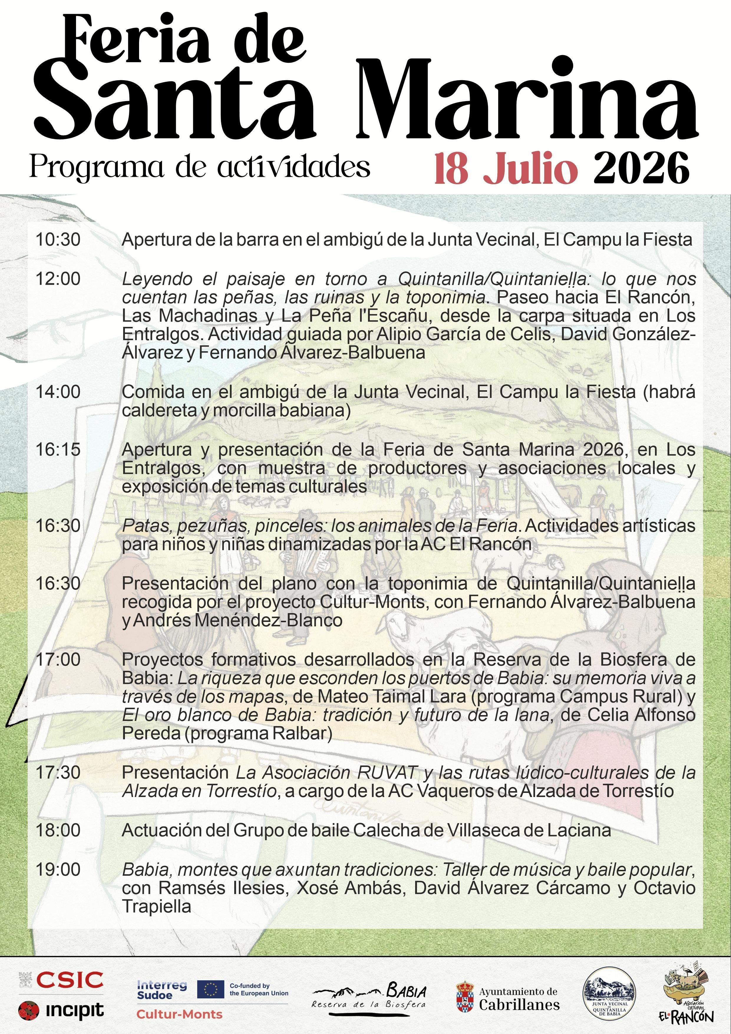 Programa de la Feria de Santa Marina 2026.