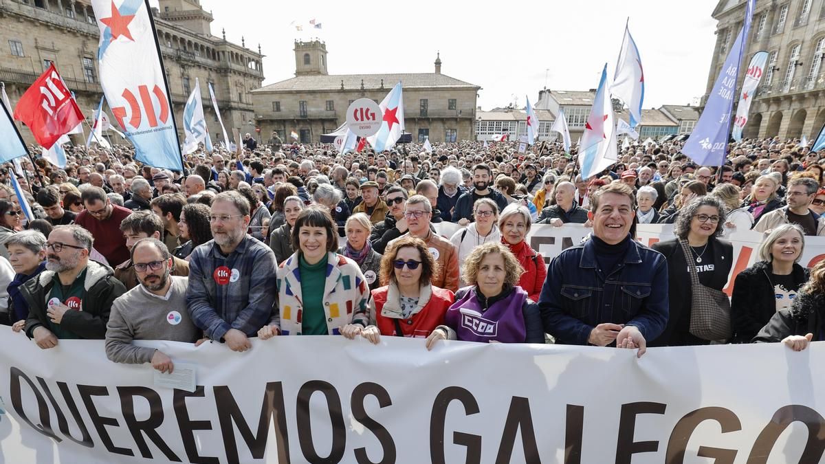 El BNG acusa a Rueda de esconderse en el debate sobre el gallego: “Ni siquiera estuvo en el acto propagandístico del Gaiás”