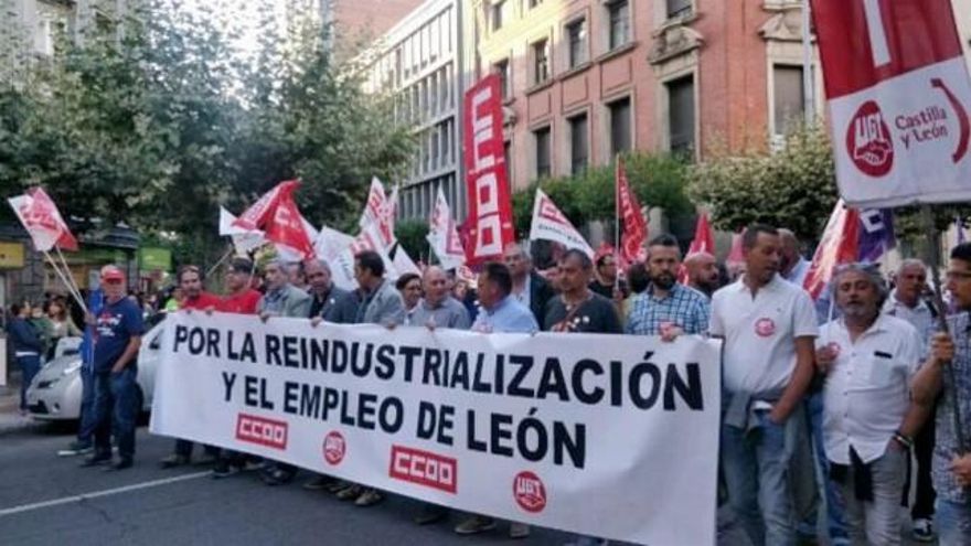 La cabecera sindical de la manifestación.