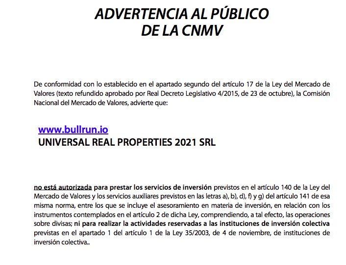 Advertencia de la CNMV