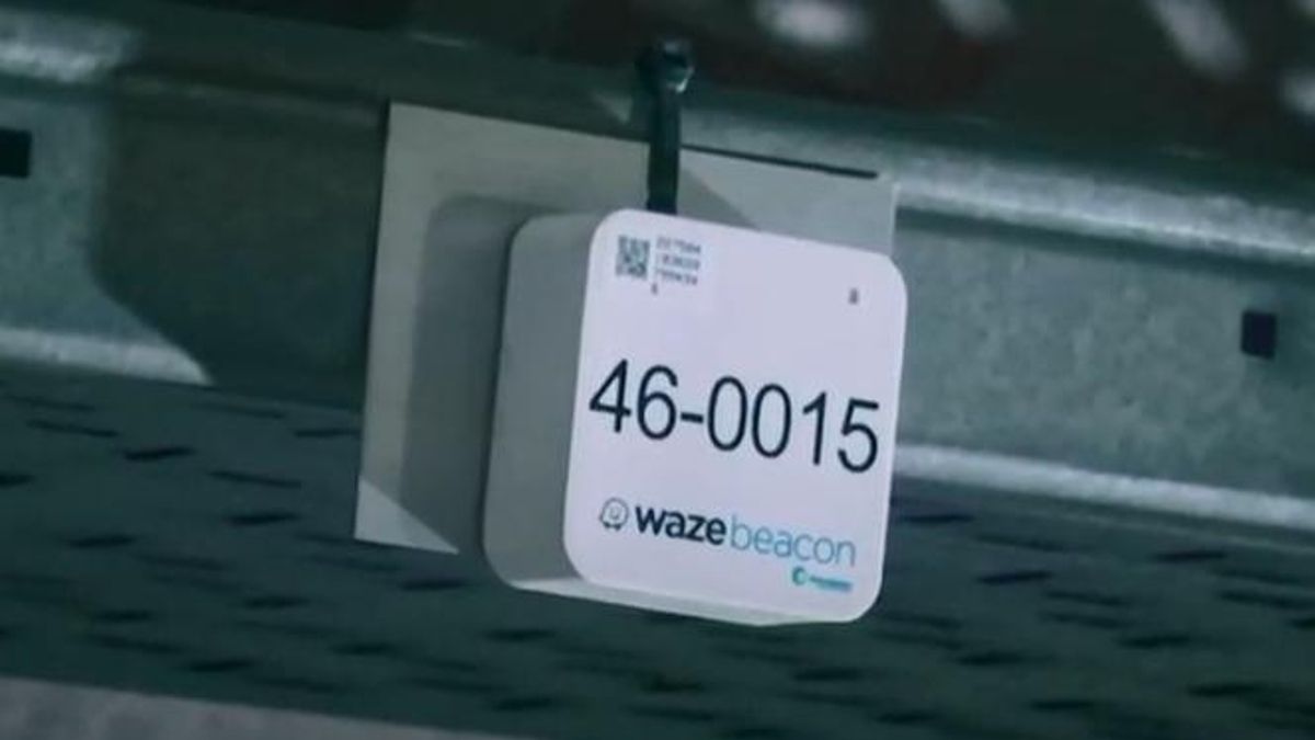 Una de las balizas colocadas en la M-30