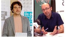 El director general de Política Lingüística, Rubén Trenzano, y el empresario castellonense Francis Puig, hermano del president de la Generalitat.