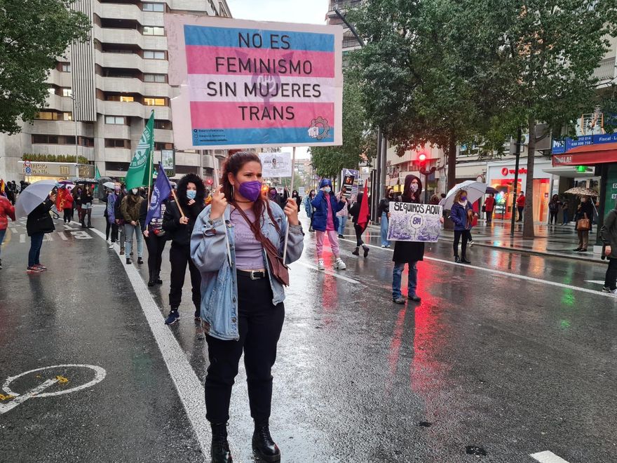 Manifestación 8M en la Gran Vía de Murcia