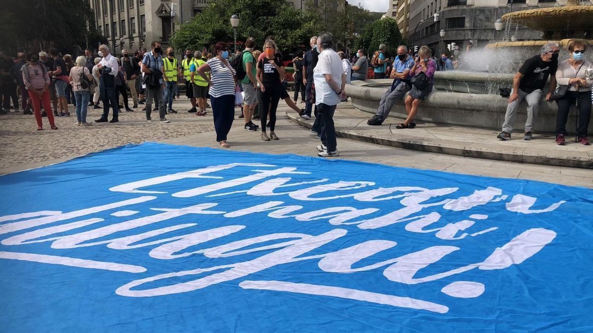 Imagen del centro de Bilbao este domingo