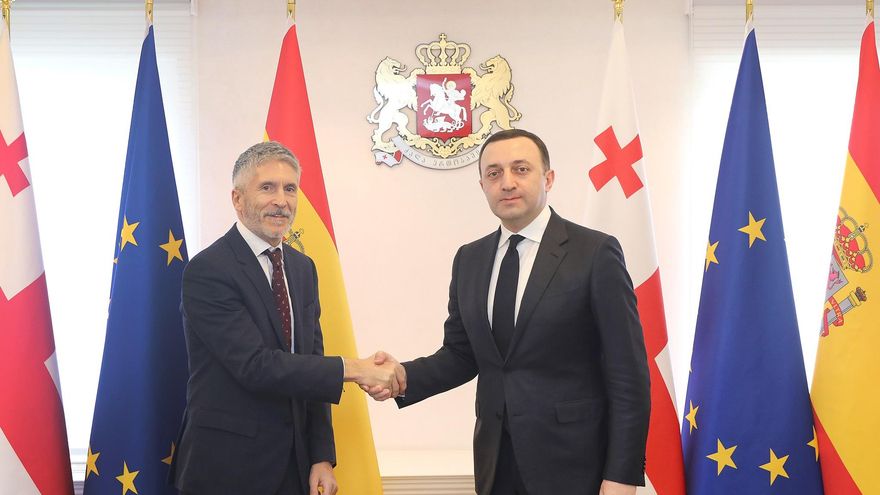 Archivo - El ministro del Interior, Fernando Grande-Marlaska, en su visita a Georgia