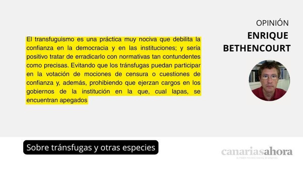 Sobre tránsfugas y otras especies
