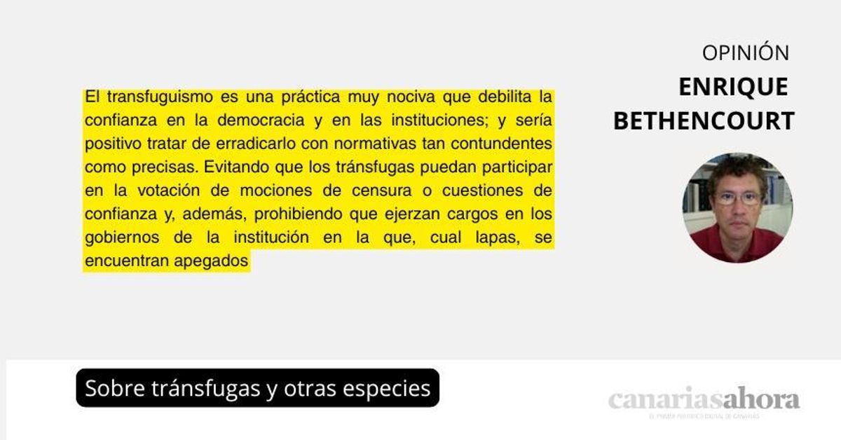 Sobre tránsfugas y otras especies