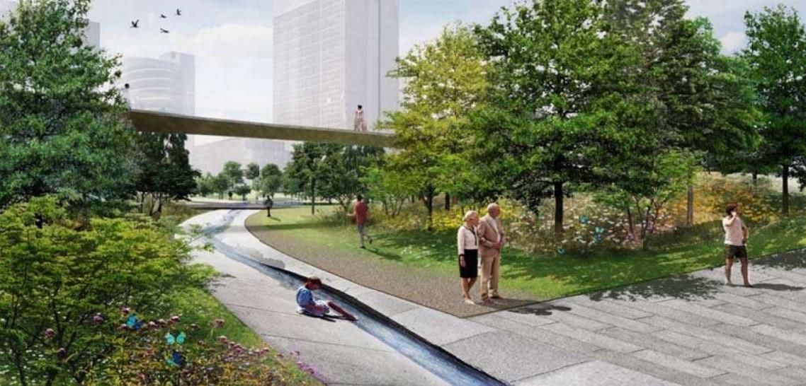 Vista exterior del río artificial