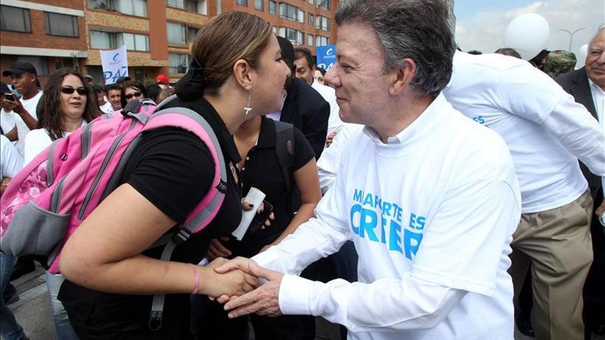 El presidente Santos inaugura la gran marcha por la paz en Colombia