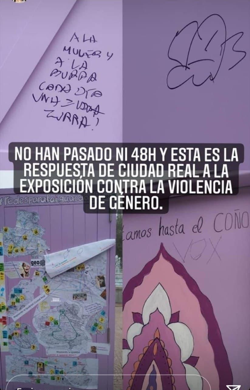 Pintadas machistas sobre carteles por el 25N en Ciudad Real