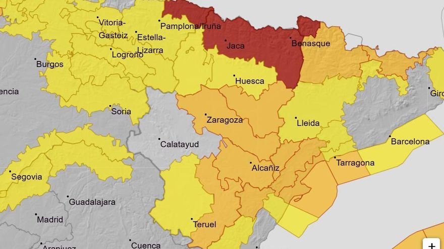 El temporal de frío y nieve se recrudece: la AEMET eleva a extremo el riesgo de nevadas en los Pirineos para esta tarde