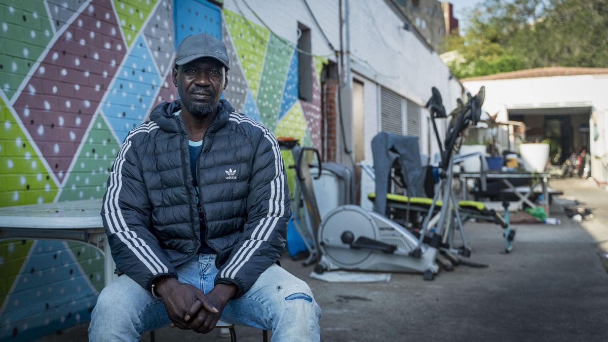 Dramé, en uno de los pasillos del B-9