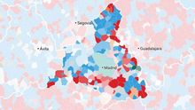 El PSOE recuperó la primera posición en buena parte de los municipios de Madrid.