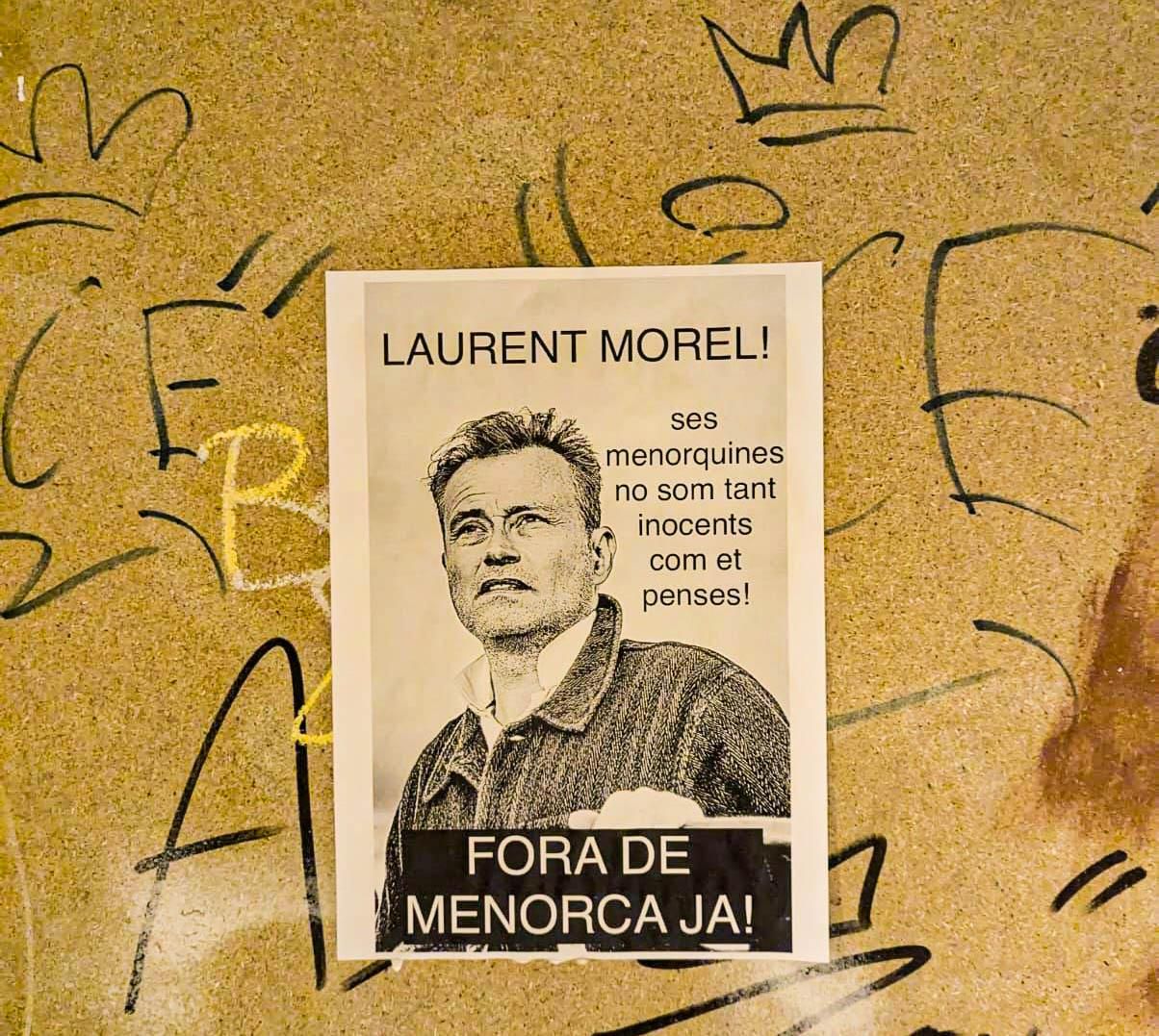 Imagen del empresario francés Laurent Morel-Ruymen, propietario de CAP Menorca, difundida en protesta por su actividad con el pozo clandestino