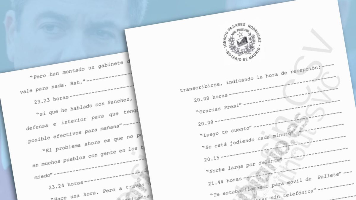 DOCUMENTO | Todos los 'whatsapps' de Mazón a Feijóo, la tarde de la dana: "Tenemos lo que necesitamos, que es  la UME"