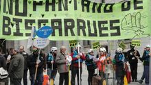 Protesta en Zaragoza contra el pantano en 2017