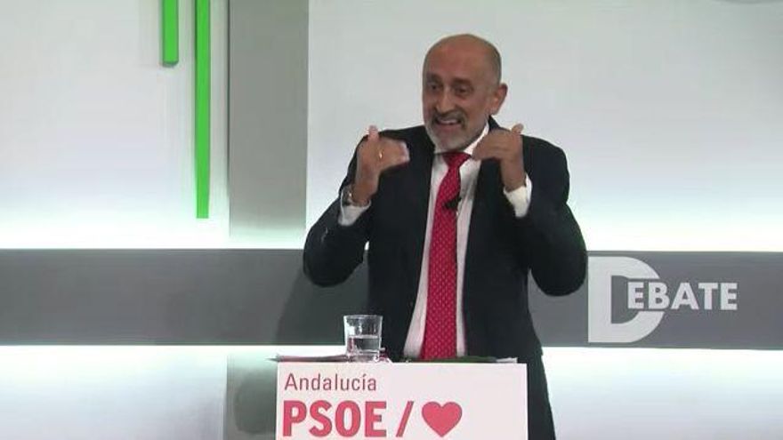Luis Ángel Hierro durante el debate de primarias del PSOE andaluz