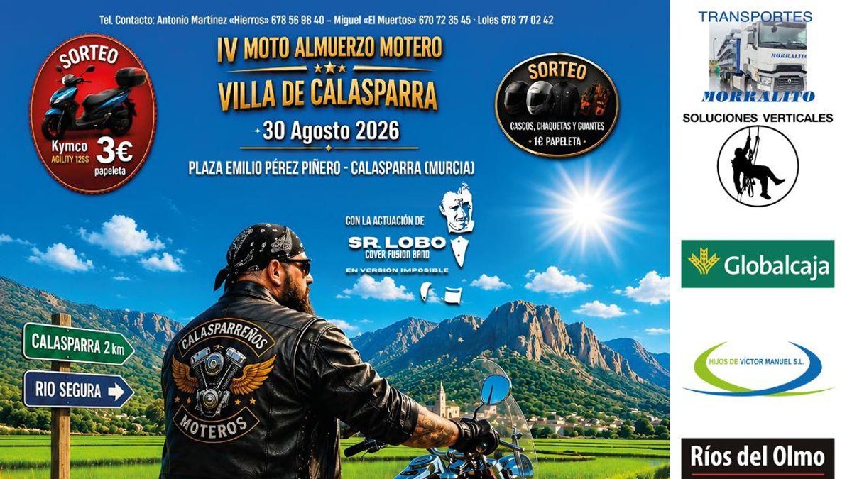 Calasparra celebra este domingo la IV edición del Motoalmuerzo Solidario Villa de Calasparra