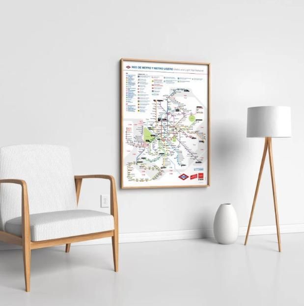 Plano del Metro de Madrid en formato cartel de gran tamaño.