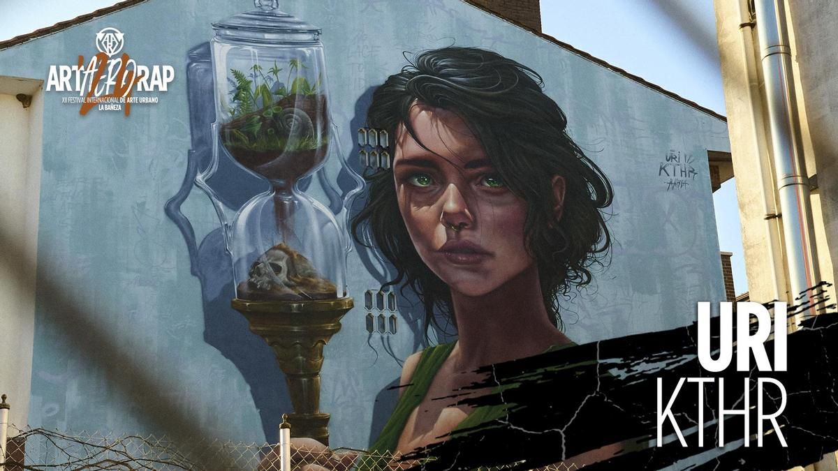 Macaco y 23 nuevos murales devuelven a La Bañeza cinco días de arte urbano con el Art Aero Rap