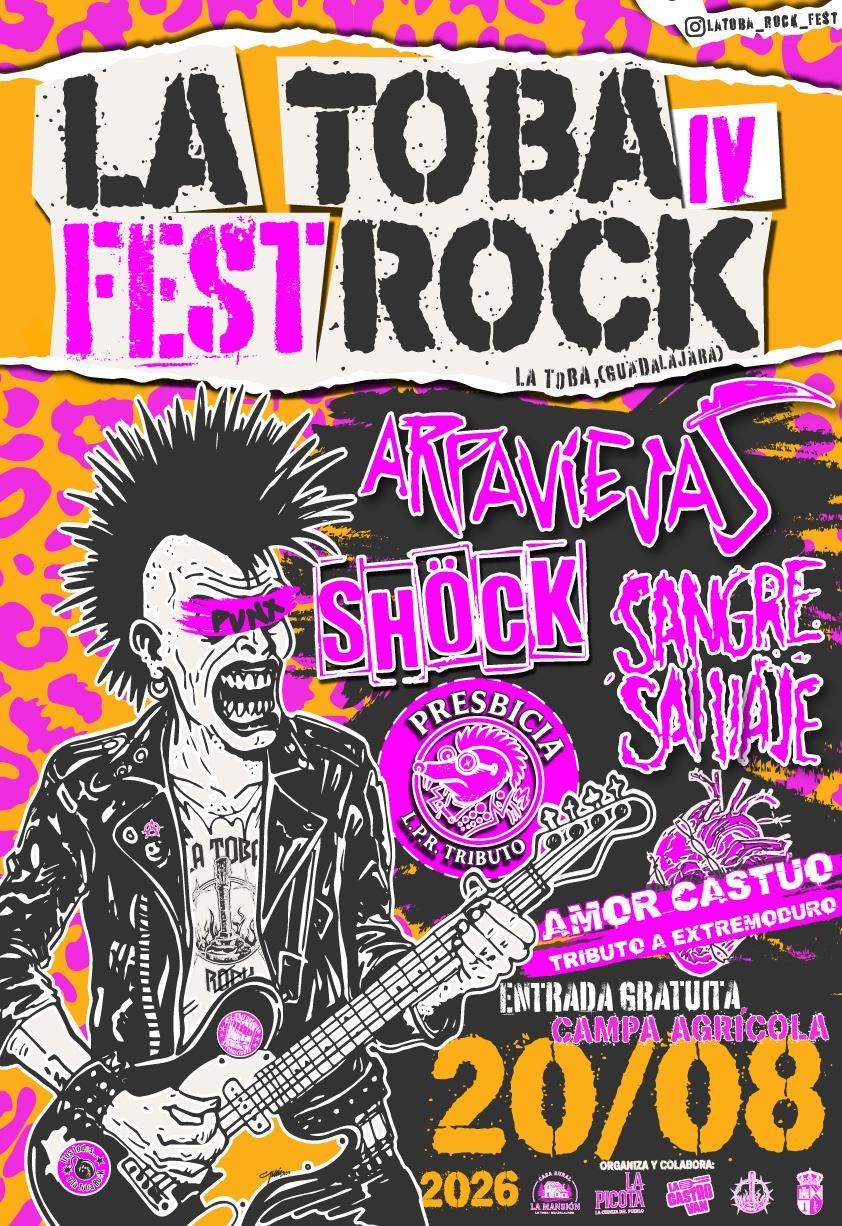 Cartel de la IV Edición de La Toba Rock, el 20 de agosto de 2026