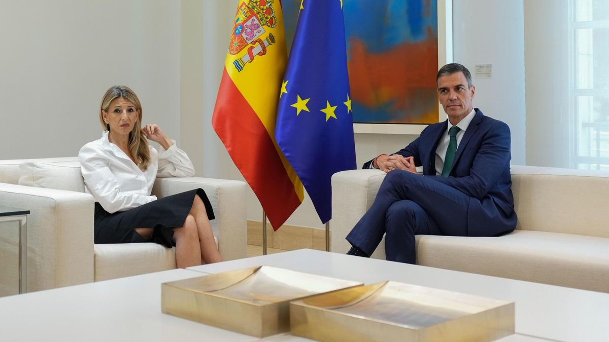 El presidente del Gobierno, Pedro Sánchez, se reúne este lunes en Moncloa con la vicepresidenta segunda, Yolanda Díaz.