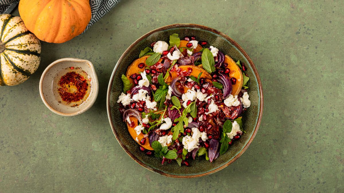 Ensalada con pasas y calabaza