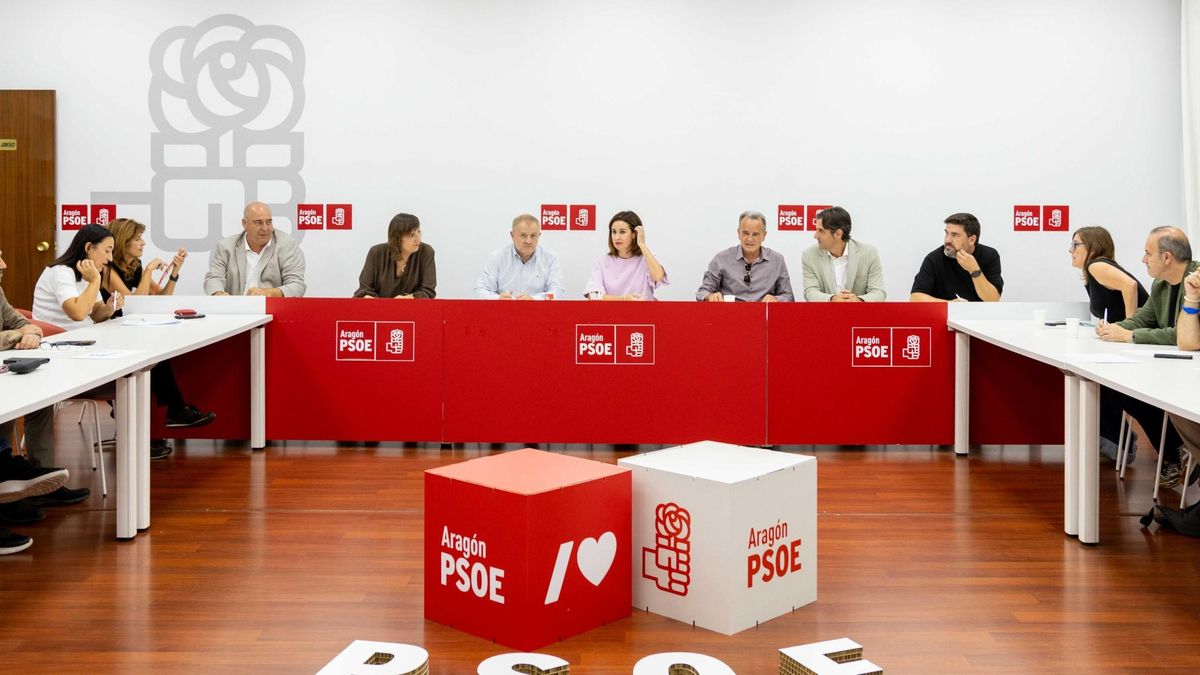 Reunión de la Ejecutiva del PSOE provincial de Zaragoza este jueves.