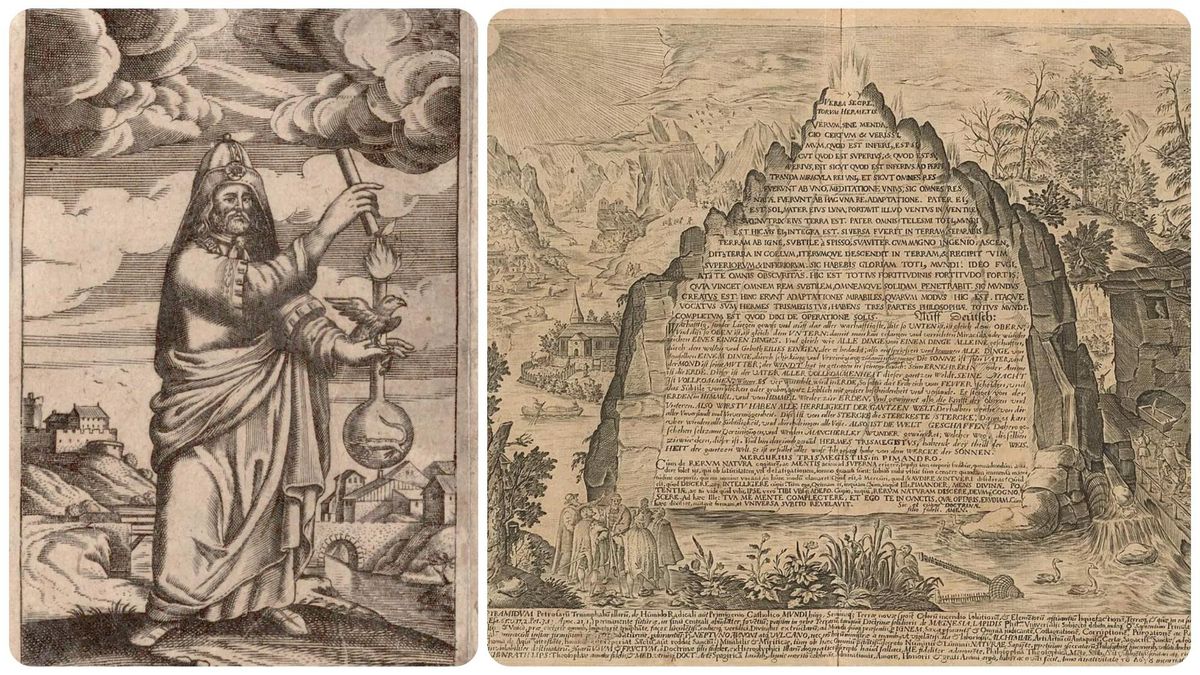 Hermes Trismegisto como alquimista y su Tabla Esmeralda.