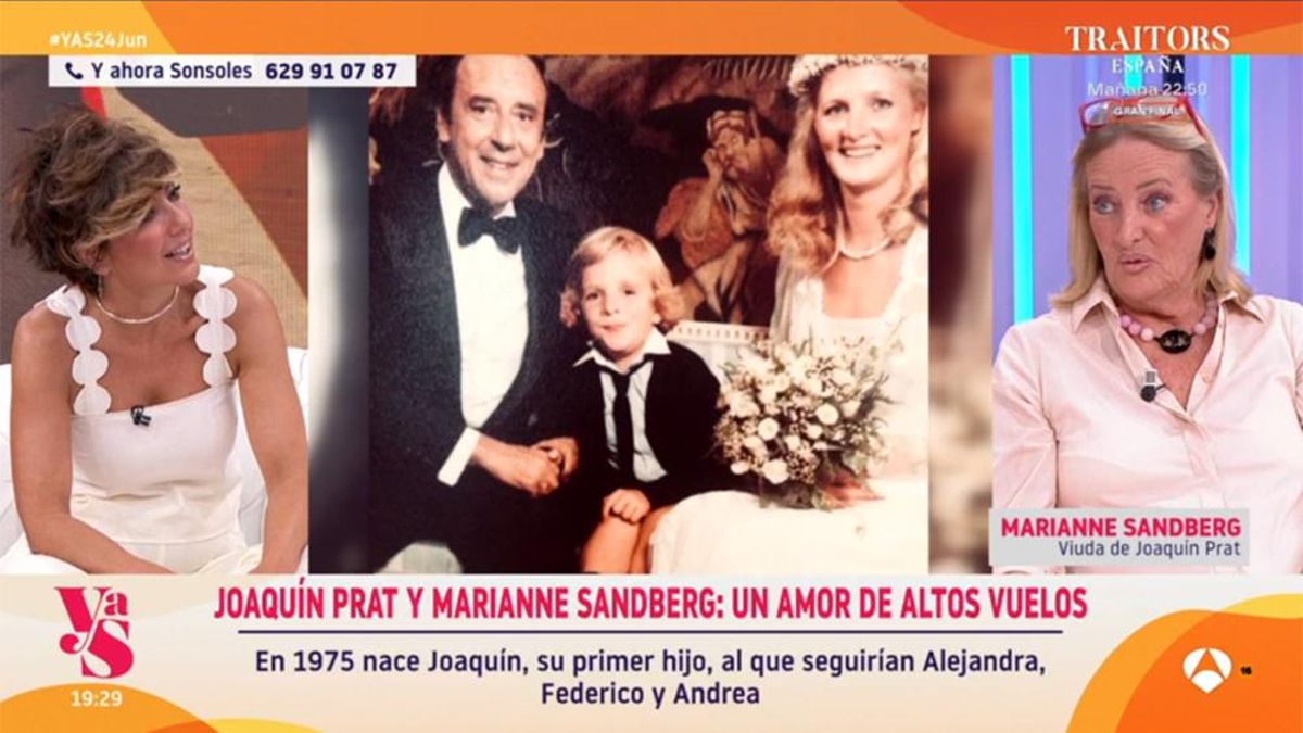 La madre de Joaquín Prat recuerda en Antena 3 con Sonsoles Ónega la muerte de su marido