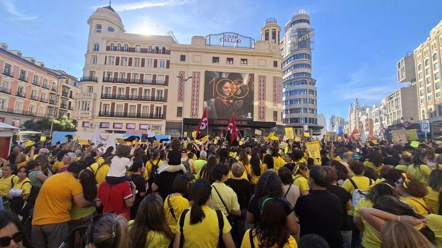 Una de las manifestaciones de los profesores.