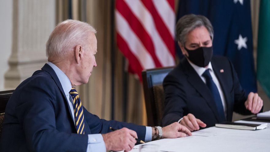 El presidente de Estados Unidos, Joe Biden, y el secretario de Estado de EE.UU., Antony Blinken, en una fotografía de archivo. EFE/Jim Lo Scalzo