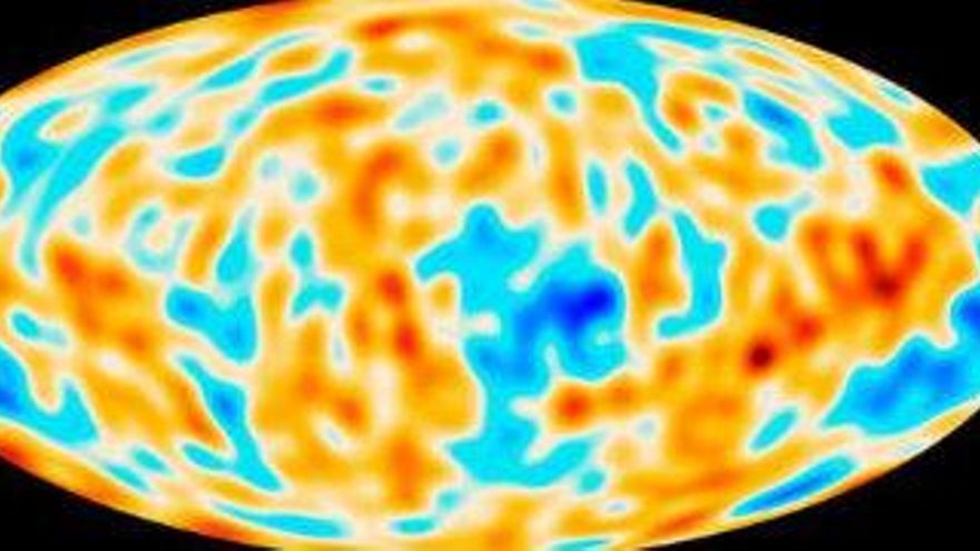 El mapa más detallado de la radiación del fondo cósmico de microondas cuando el universo sólo tenía unos 380.000 años de antigüedad. Foto: ESA.