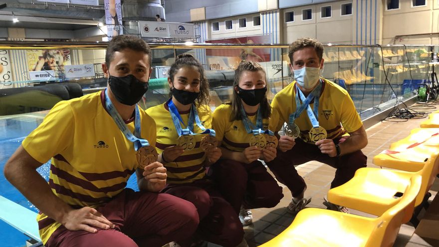 Seis medallas para el Metropole en el Campeonato de España de Invierno Absoluto de Saltos de Trampolín
