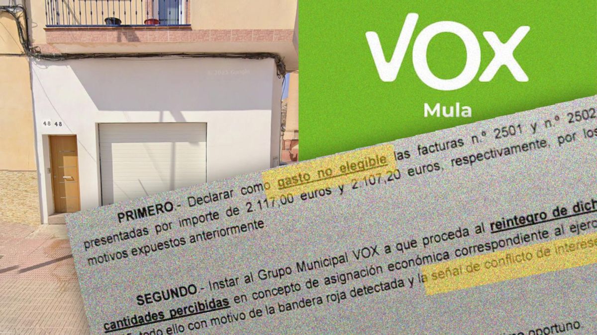 Una sede de Vox en una cochera heredada: tendrán que devolver 4.224 euros de dinero público por alquilar un edificio familiar como sede en Mula