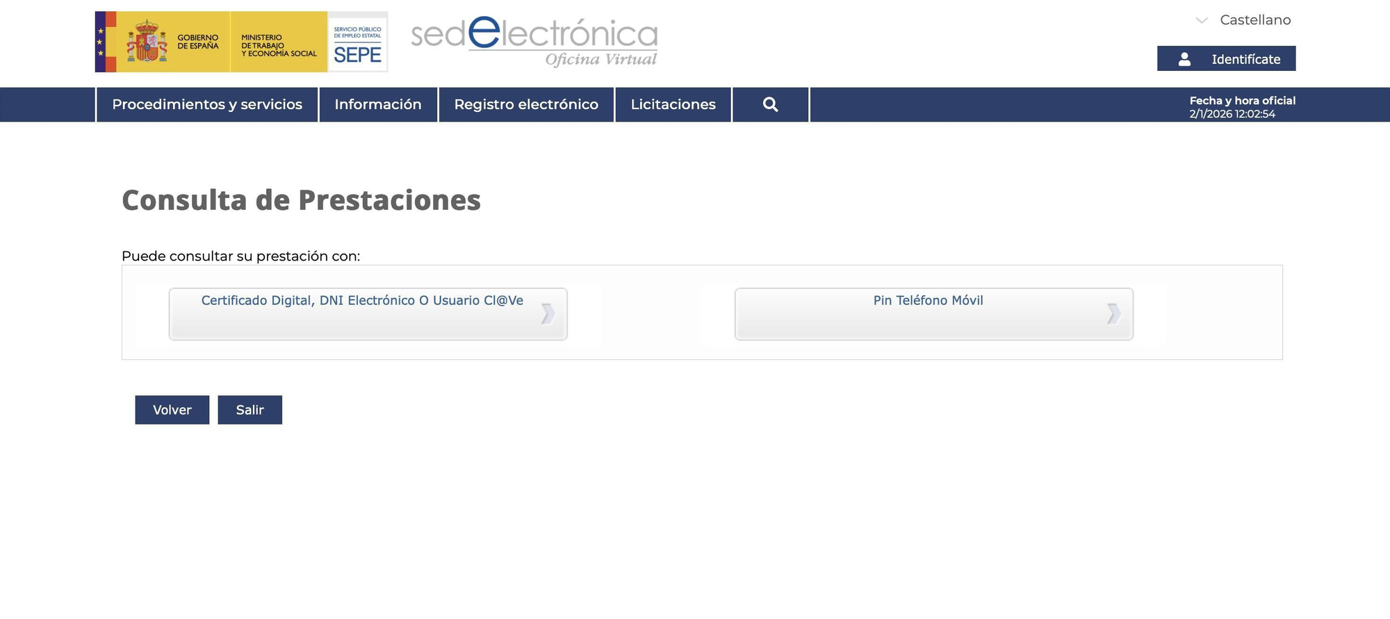 Los usuarios deben identificarse para acceder a su expediente, utilizando certificado digital, Cl@ve o un código enviado al teléfono móvil.