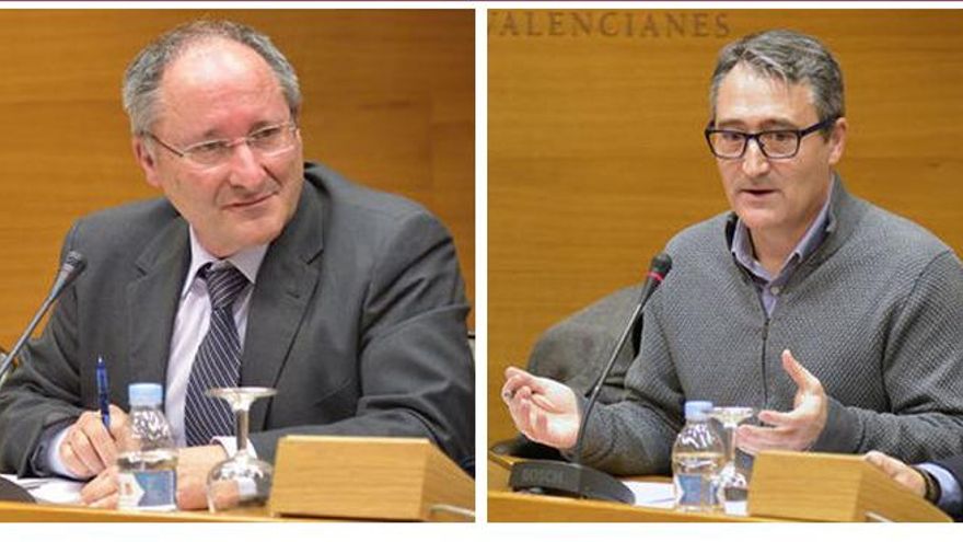 Joan Llinares, director de l'Agència Antifrau, i Vicent Cucarella, síndic major de Comptes.