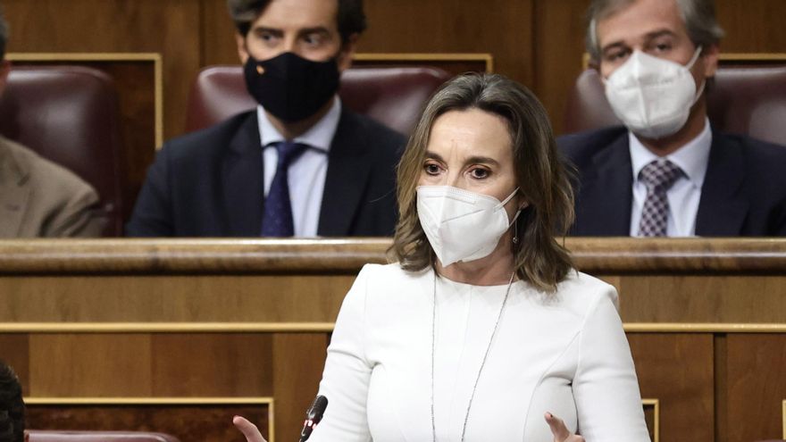 La portavoz parlamentaria del PP, Cuca Gamarra, interviene en una sesión plenaria en el Congreso