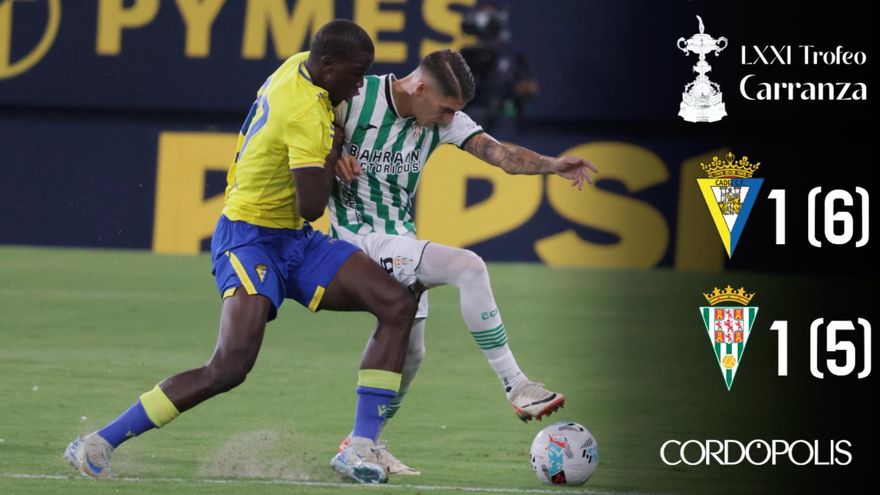 El Córdoba CF cae en la tanda de penaltis del Carranza ante el Cádiz CF