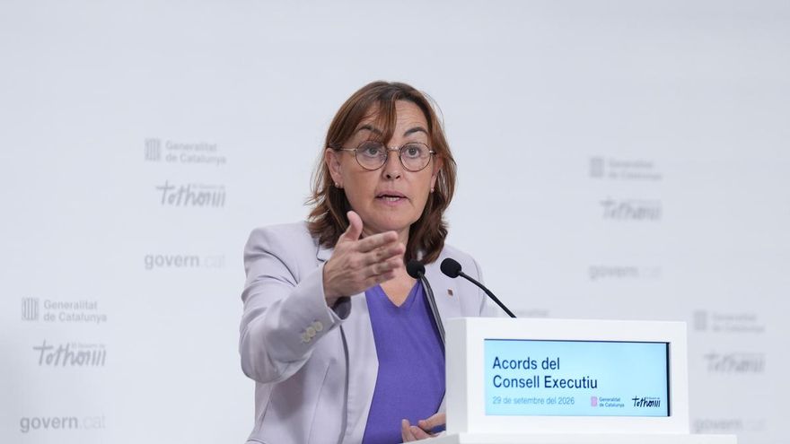 La portavoz del Govern de Catalunya, Silvia Paneque, ofrece una rueda de prensa, a 29 de septiembre de 2026, en Barcelona, Catalunya (España).