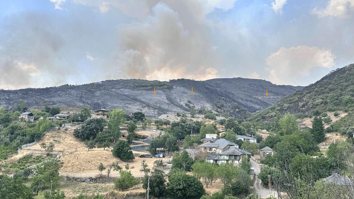 Figura de la afección del incendio de Las Médulas sobre los canales romanos.