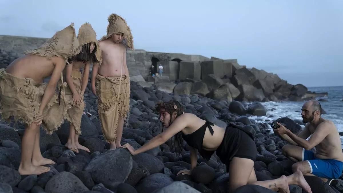 Imagen de archivo del rodaje de 'Hakta', del director Cándido Pérez de Armas.Festivalito La Palma.