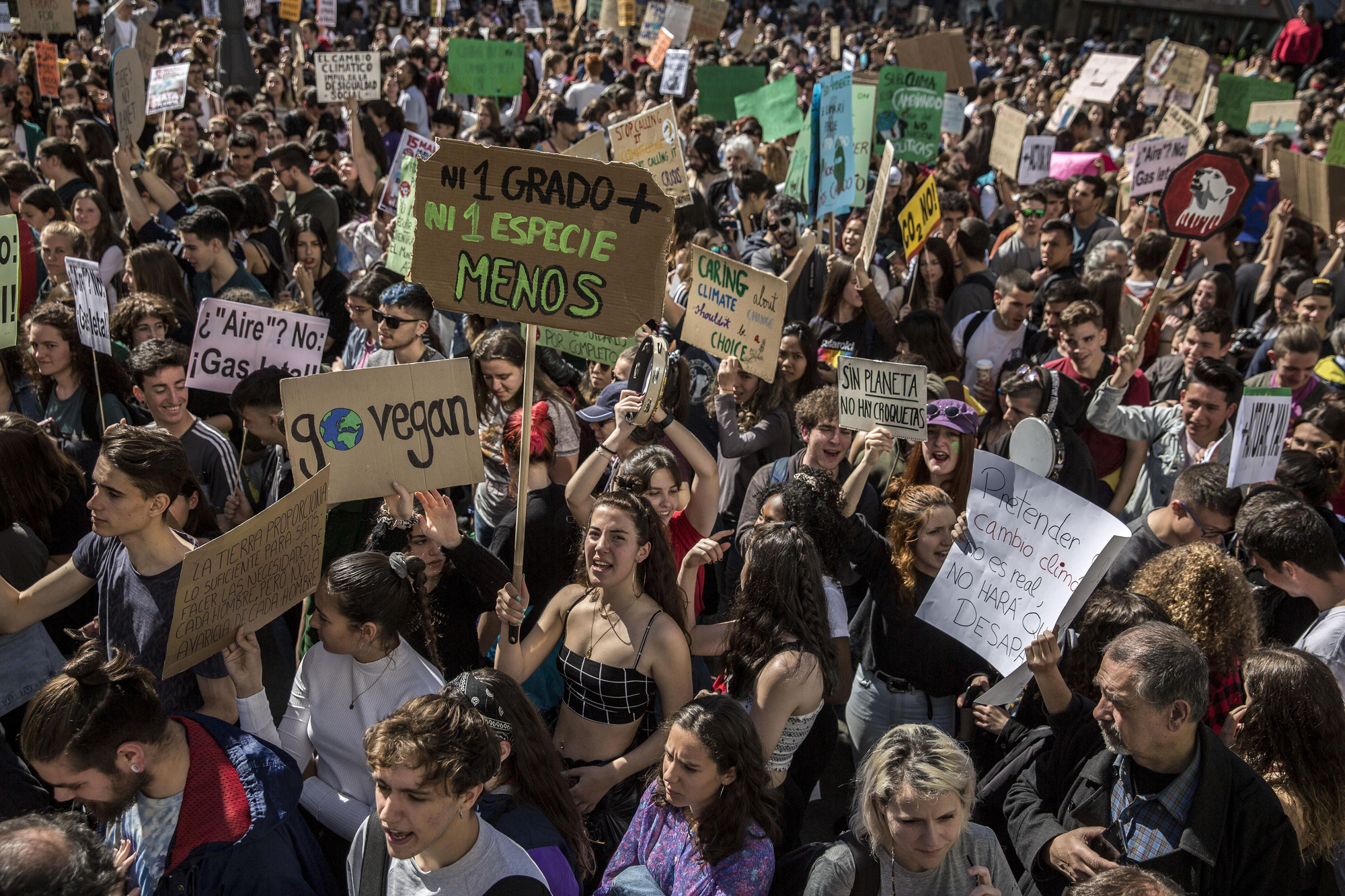 Marcha del 15M verde en la Puerta del Sol en Madrid.