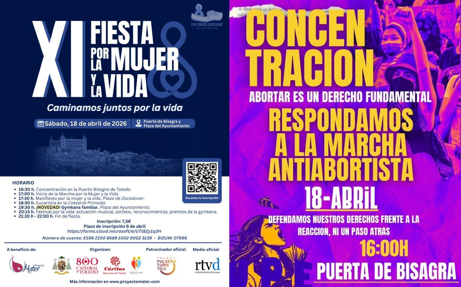Los dos carteles de las concentraciones