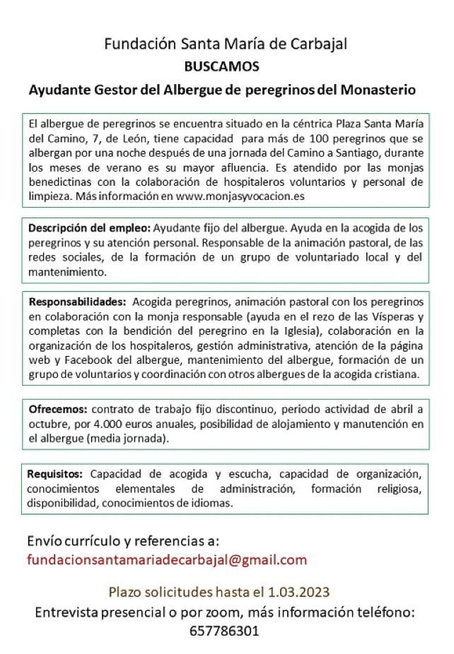 Oferta de empleo de las 'Carbajalas' de León.