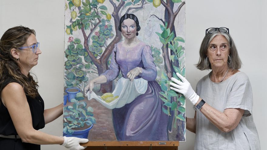 Una pintura inédita de Lola Anglada aparece clavada debajo de otra obra de la artista