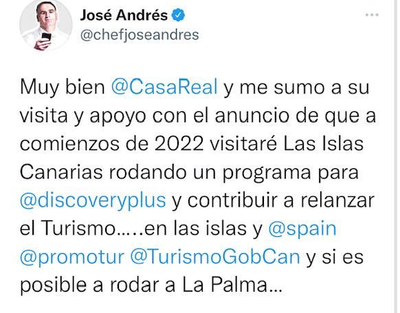 Tuit publicado por José Andrés